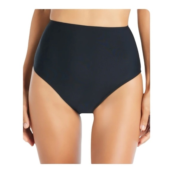 Beyond Control Solid High-Waisted Bikini Bottoms in Black NWOT - Picture 1 of 6